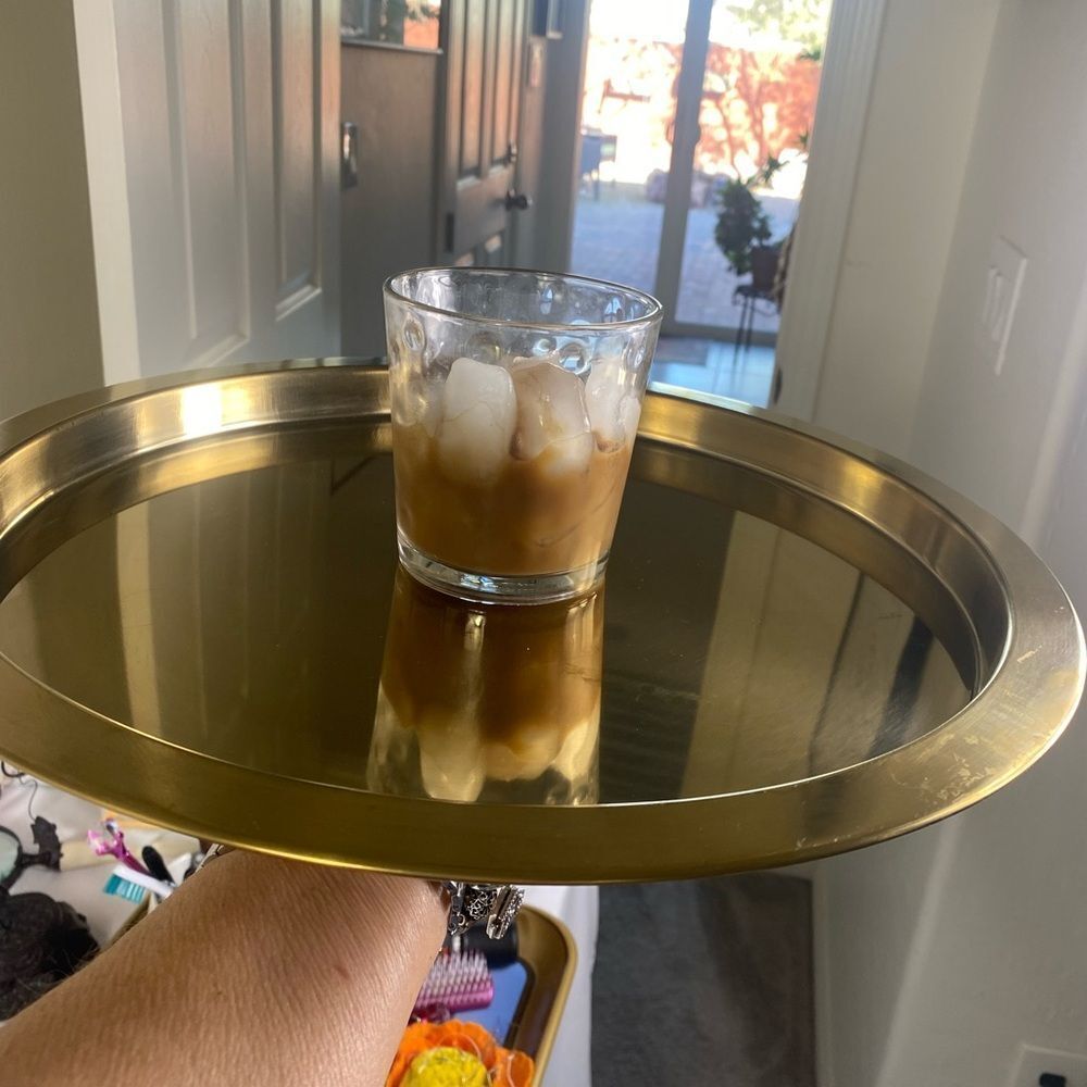 Elegant Gold Ikea round serving tray